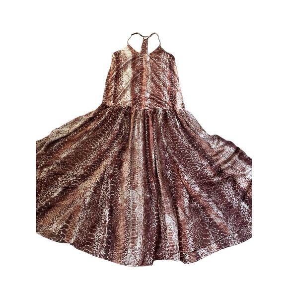 Anthropologie Snakeskin Solid & Sheer Sleeveless Maxi‎ Dress Multicolor Size XS - Picture 6 of 10